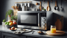 stainless steel countertop microwave oven