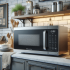 Stainless steel countertop microwave oven